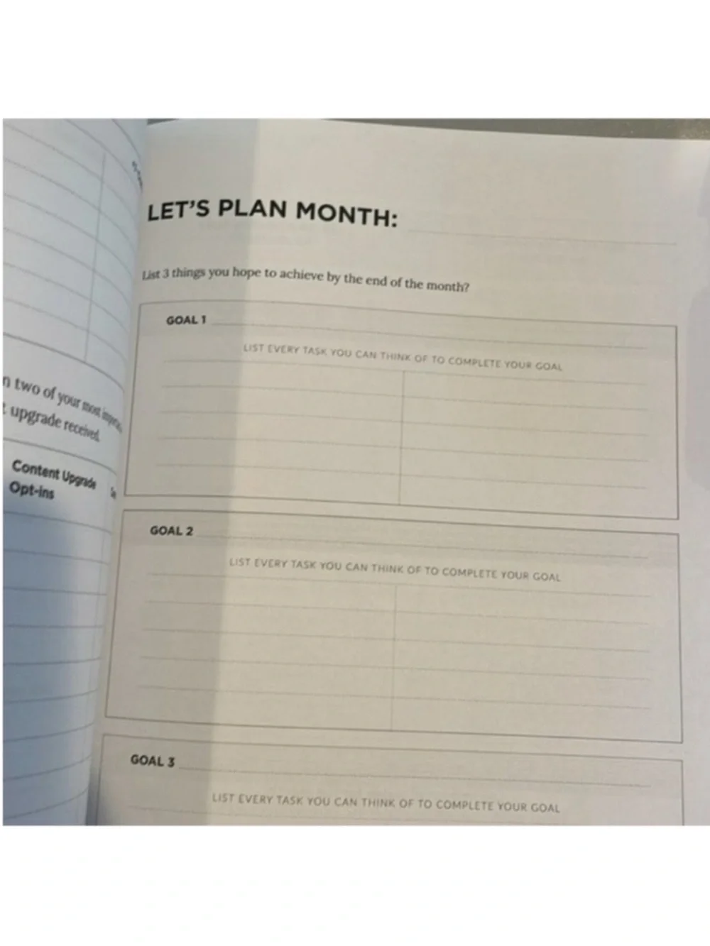 Content planner workbook editorial blogging goals create on year calendar blog